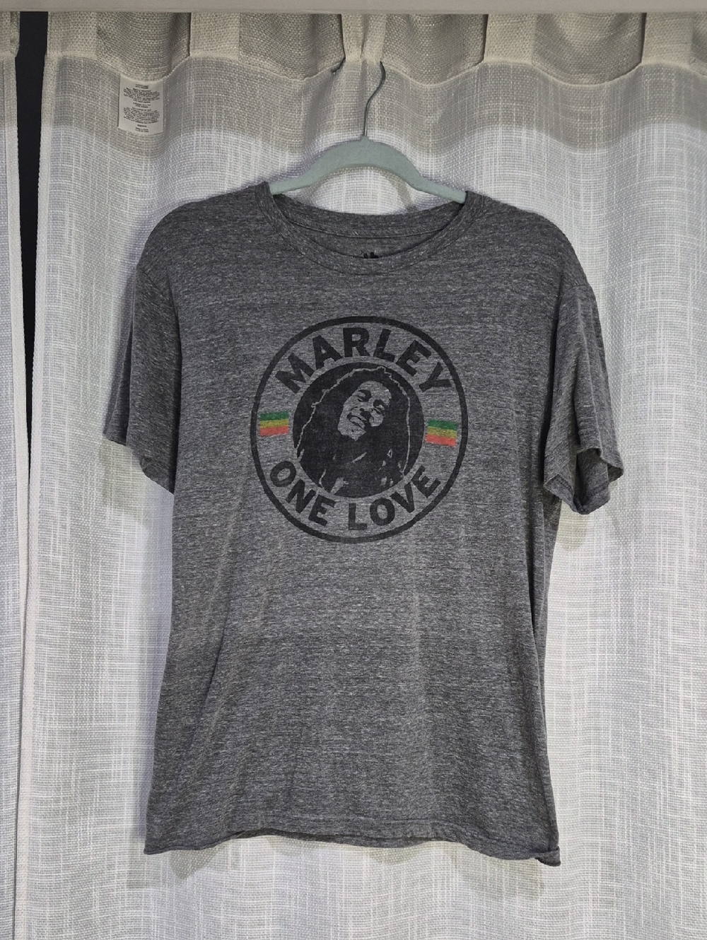 Bob Marley "One Love" Graphic Tee - Gray short sleeve